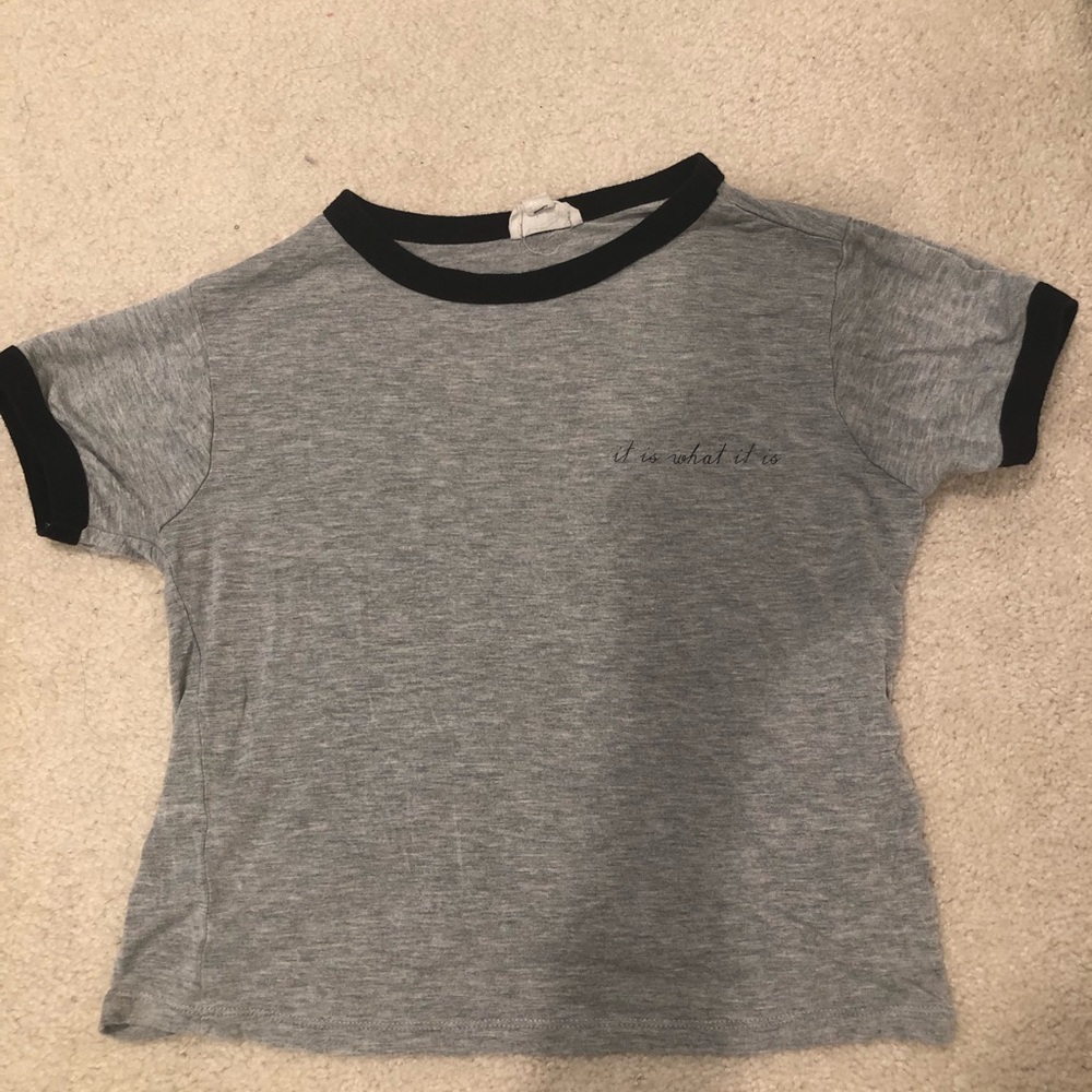 PacSun LA Hearts Grey Ringer Tee
